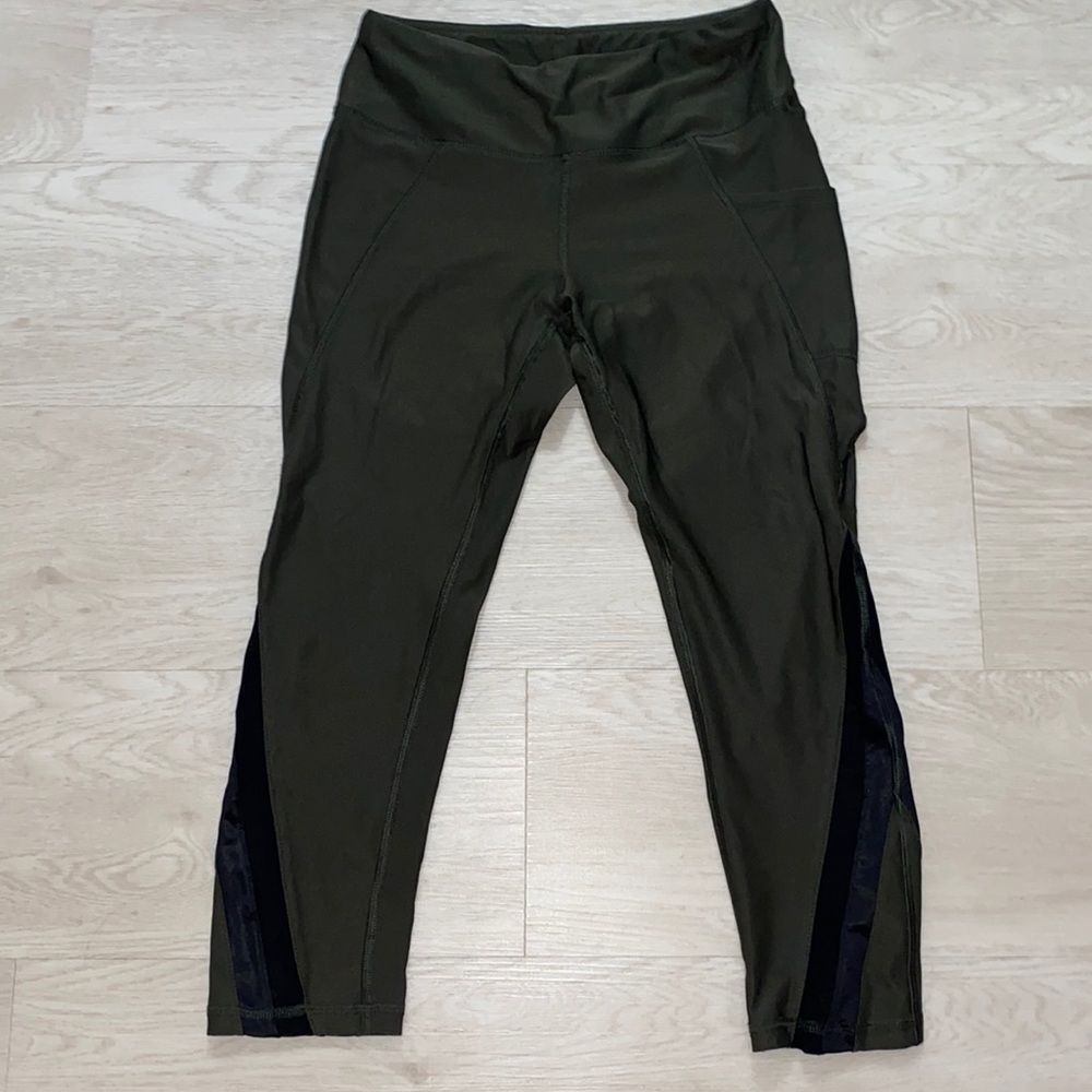 Olive green capri workout leggings